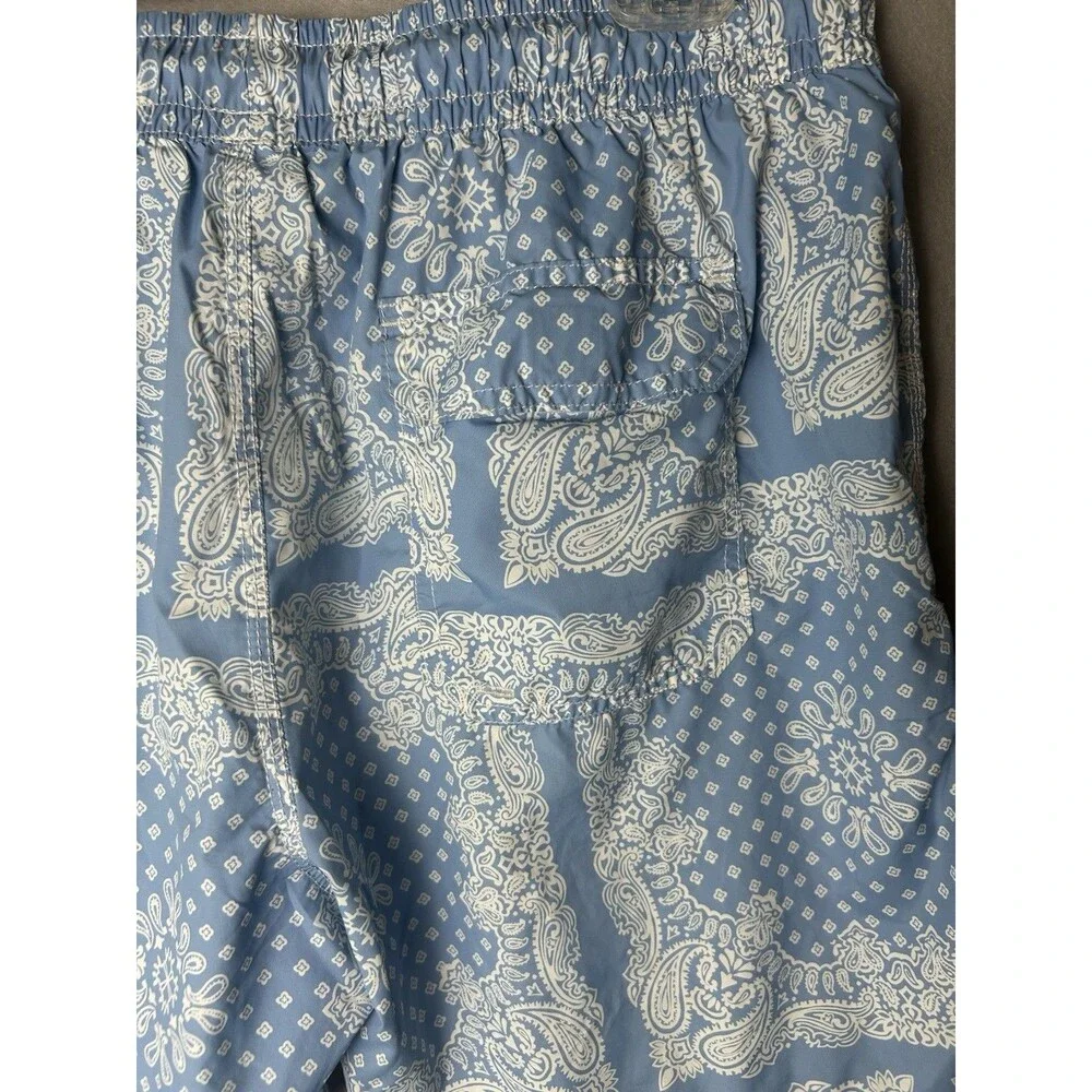 Slate & Stone Blue Paisley Swim Trunks | Resort Beach Shorts‎ | Size L